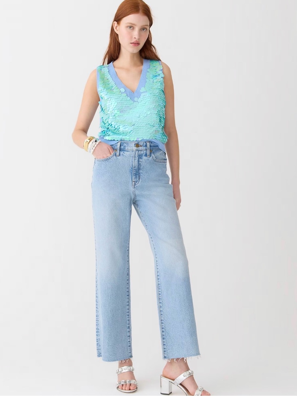 J.Crew Slim Wide Leg Cropped Jeans